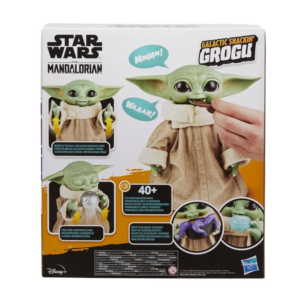 Star Wars -  Galactic Snackin Grogu 9.25-inch-tall Animatronic Toy Over 40 Sound And Motion Combinations Ages 4 And Up  Hasbro