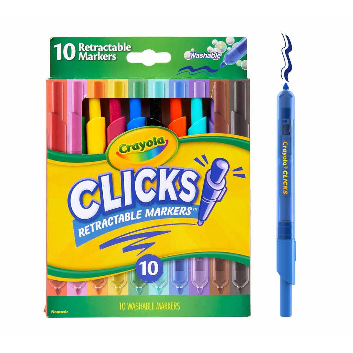Crayola -  10pk Super Clicks Retractable Markers