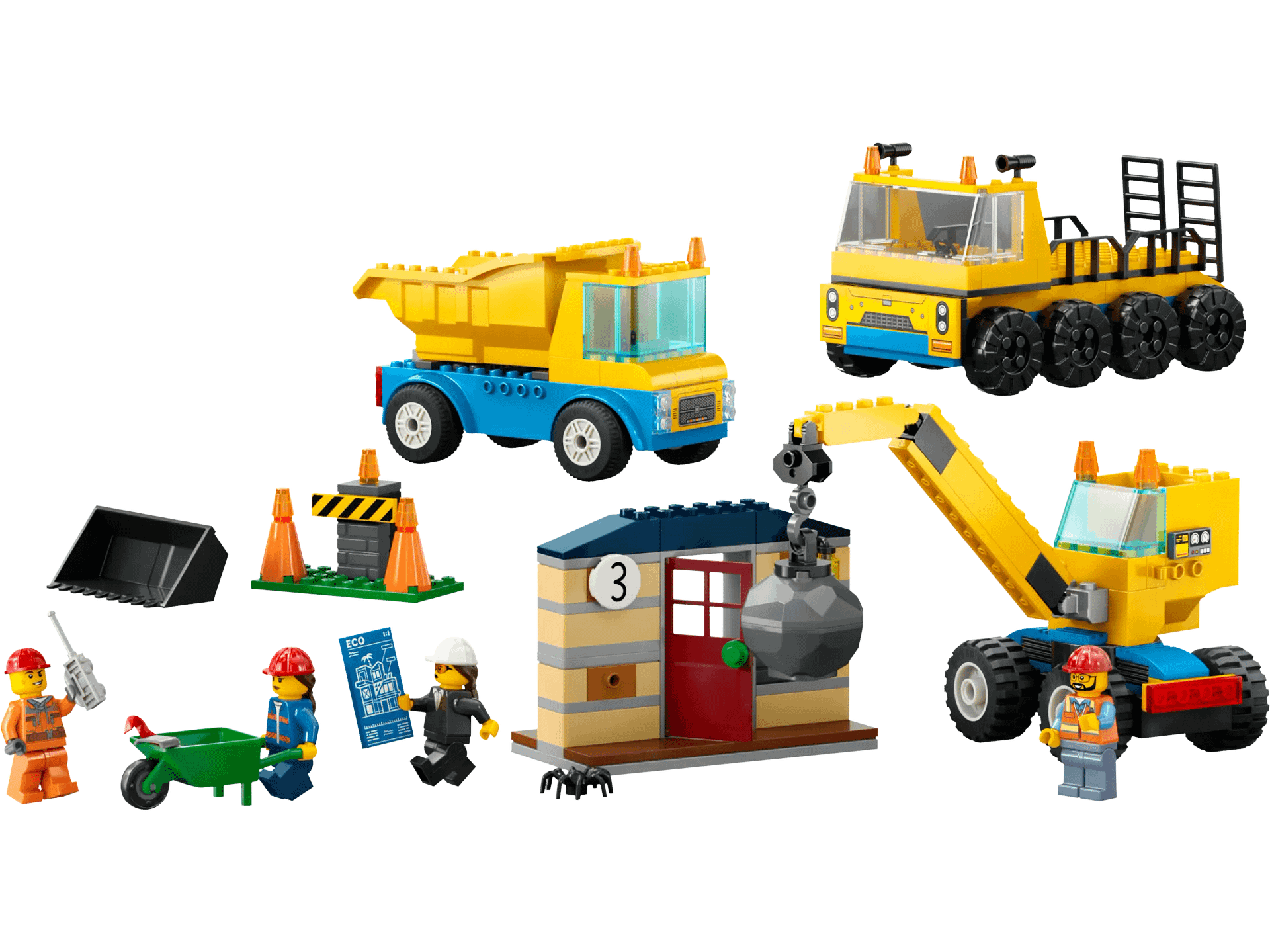 LEGO 60391 Construction Trucks and Wrecking Ball Crane - City 4+