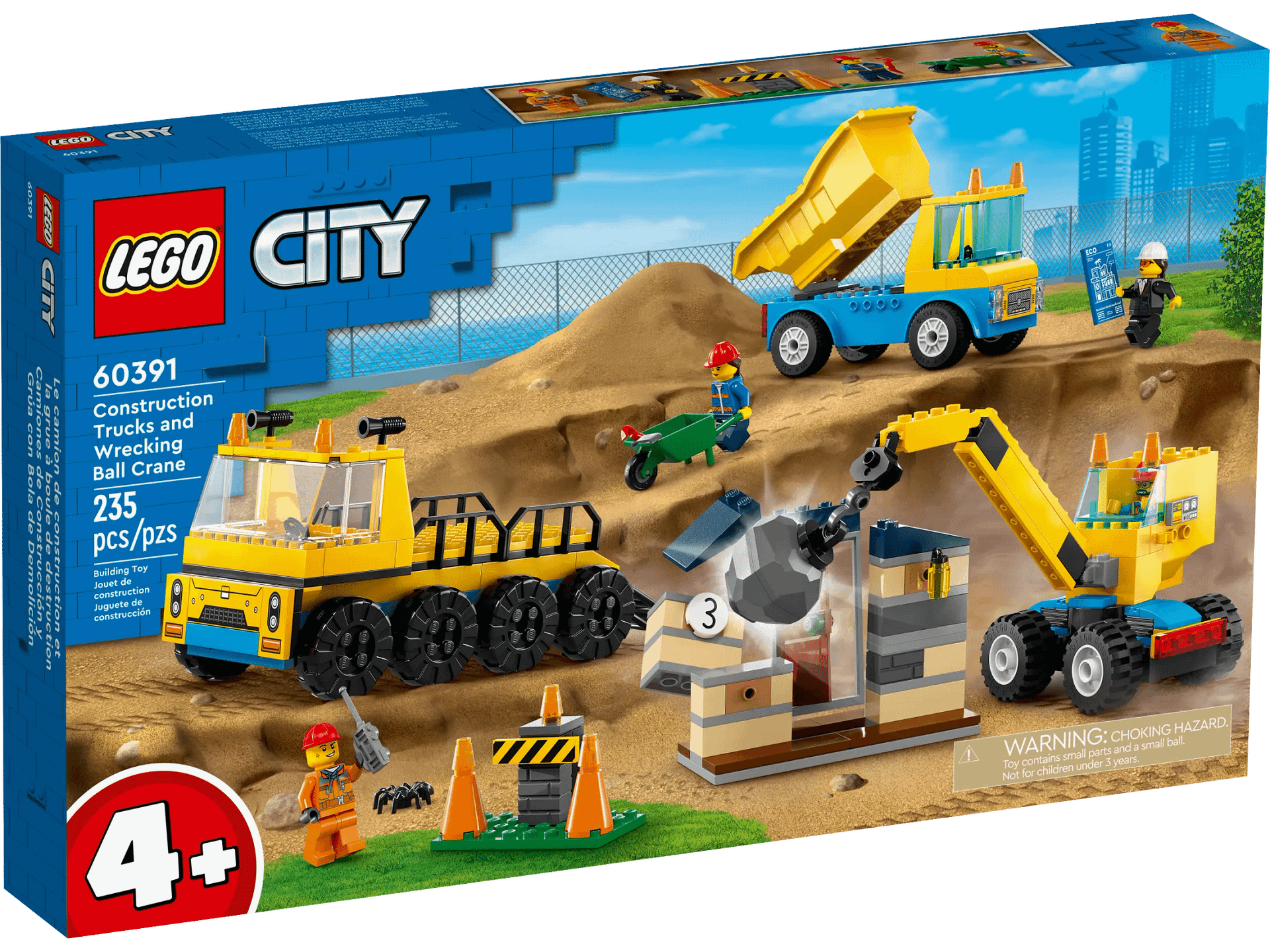 LEGO 60391 Construction Trucks and Wrecking Ball Crane - City 4+