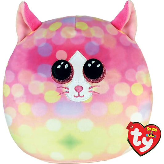 Ty - Squish-a-boos - Sonny Multicolored Cat - Large 14 Inches - Squishy Beanies