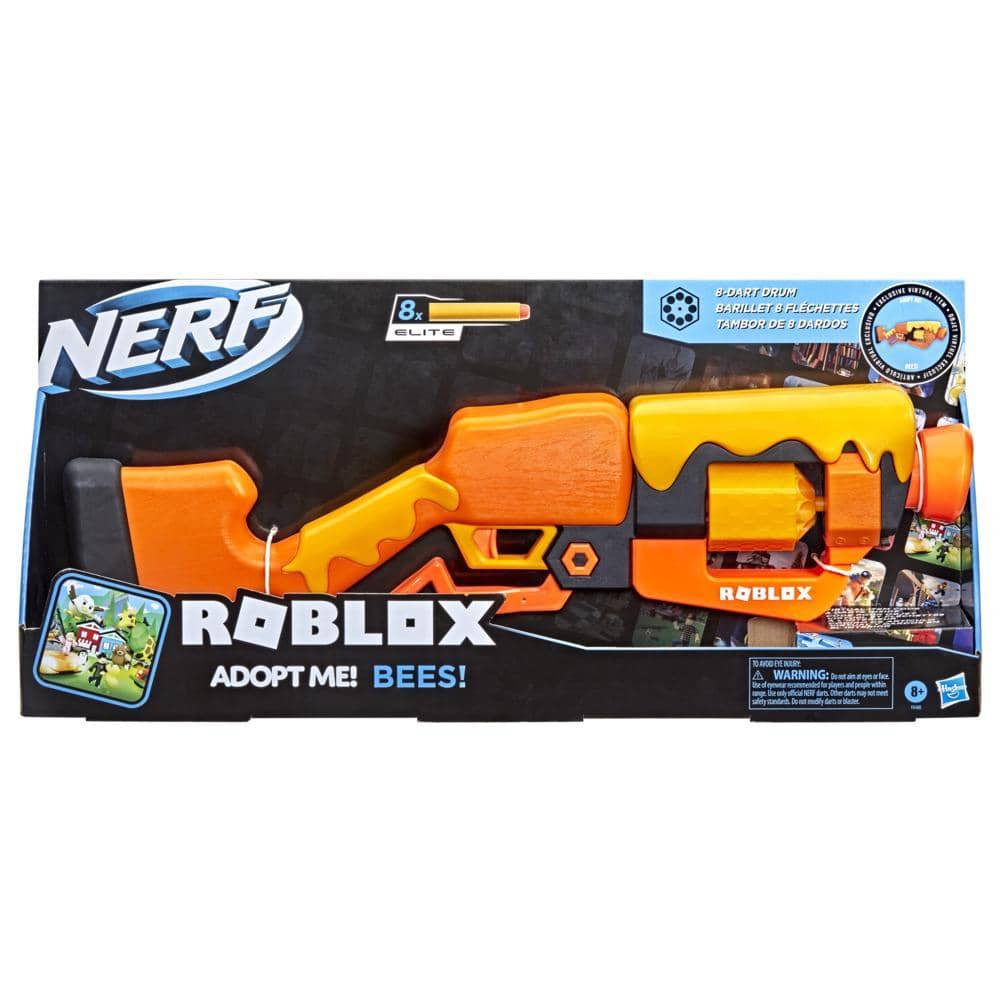 Nerf -  Roblox Adopt Me! - Bees! Lever Action Blaster 8 Nerf Elite Darts Code To Unlock In-game Virtual Item