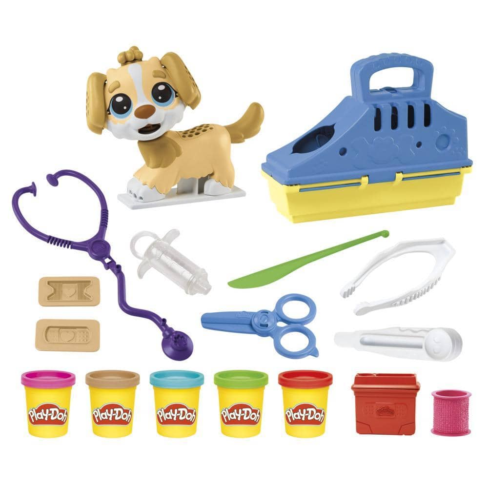 Play-doh - Care N Carry Vet Playset With Toy Dog Carrier 10 Tools 5 Colors  Hasbro