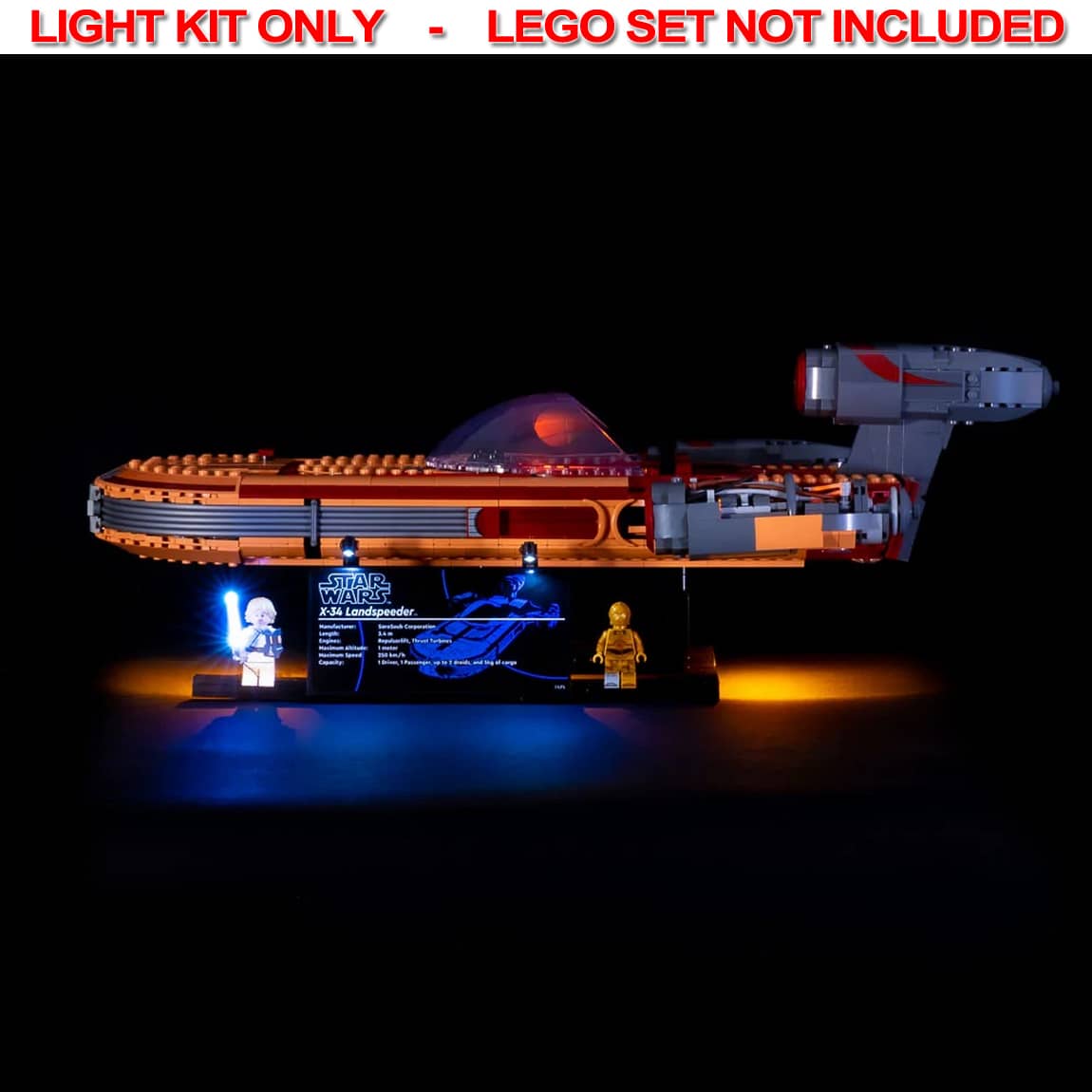 Light My Bricks - LIGHT KIT for LEGO Star Wars UCS Luke Skywalker s Landspeeder 75341