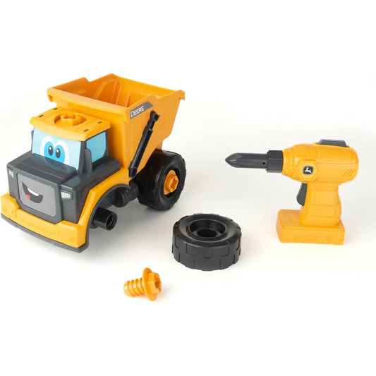 John Deere -  Kids - Build A Buddy Yellow Dump Truck 2-in-1 Toy With Toy Drill - Tomy