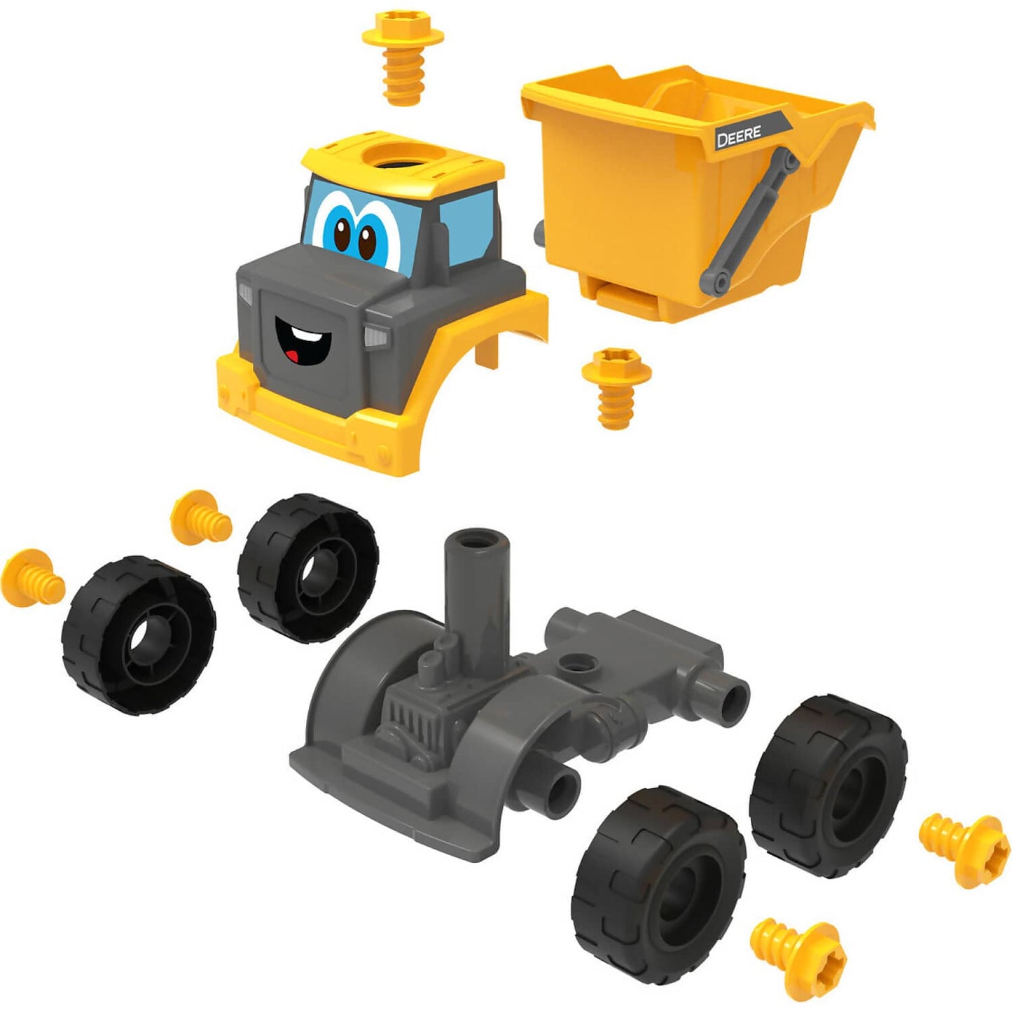 John Deere -  Kids - Build A Buddy Yellow Dump Truck 2-in-1 Toy With Toy Drill - Tomy