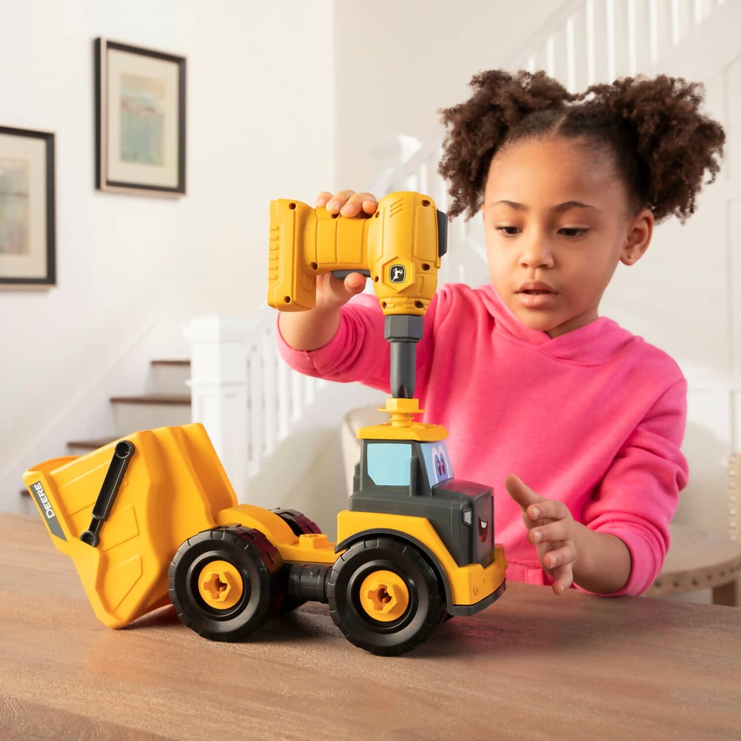 John Deere -  Kids - Build A Buddy Yellow Dump Truck 2-in-1 Toy With Toy Drill - Tomy
