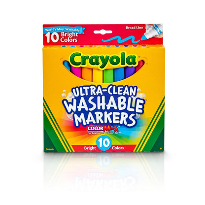 Crayola - Ultra-clean Markers Broad Line Bright 10 Count.