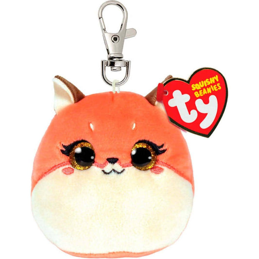 Ty - Squishy Beanies Clip - Roxie Pink Fox