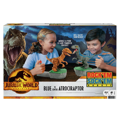 Jurassic World -  Rock Dominion Sock Em Robots Blue vs Atrociraptor Game - Mattel