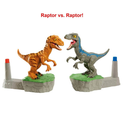 Jurassic World -  Rock Dominion Sock Em Robots Blue vs Atrociraptor Game - Mattel