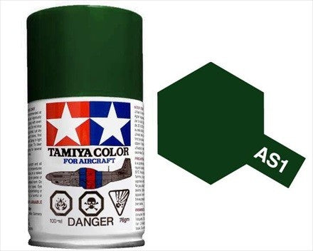 AS-1 TAMIYA ACRYLIC SPRAY PAINT 100ML (AIRCRAFT) DARK GREEN