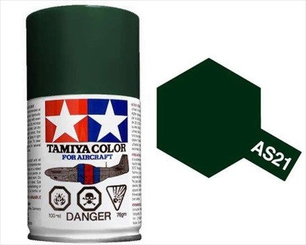 AS-21 TAMIYA ACRYLIC SPRAY PAINT 100ML (AIRCRAFT) DARK GREEN 2 IJN