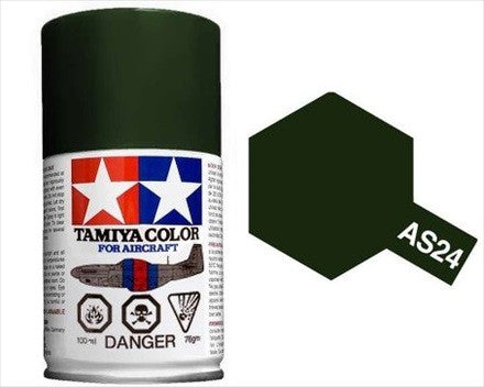 AS-24 TAMIYA ACRYLIC SPRAY PAINT 100ML (AIRCRAFT) DARK GREEN