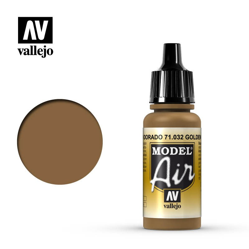 VALLEJO MODEL AIR ACRYLIC PAINT GOLDEN BROWN 71032