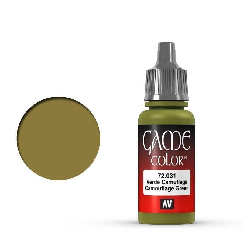 VALLEJO GAME 72031 COLOR CAMOUFLAGE GREEN 17ML ACRYLIC PAINT