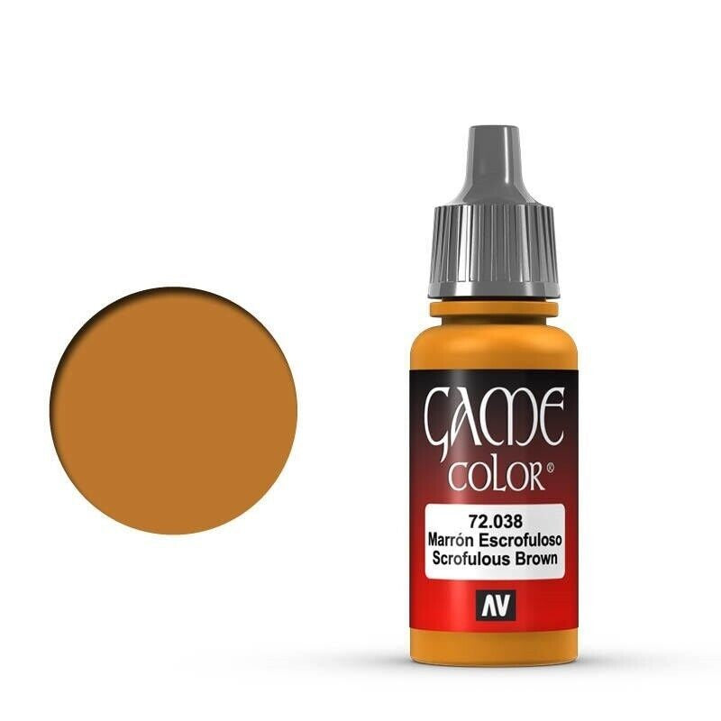 VALLEJO GAME 72038 COLOR SCROFULOUS BROWN 17ML ACRYLIC PAINT