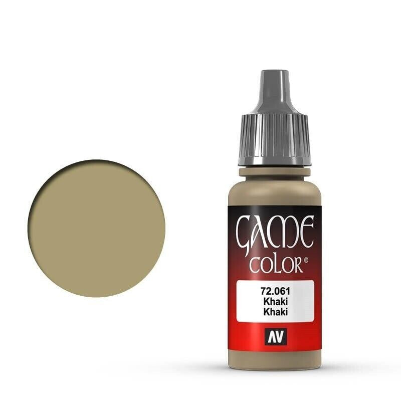 VALLEJO GAME 72061 COLOR KHAKI 17ML ACRYLIC PAINT