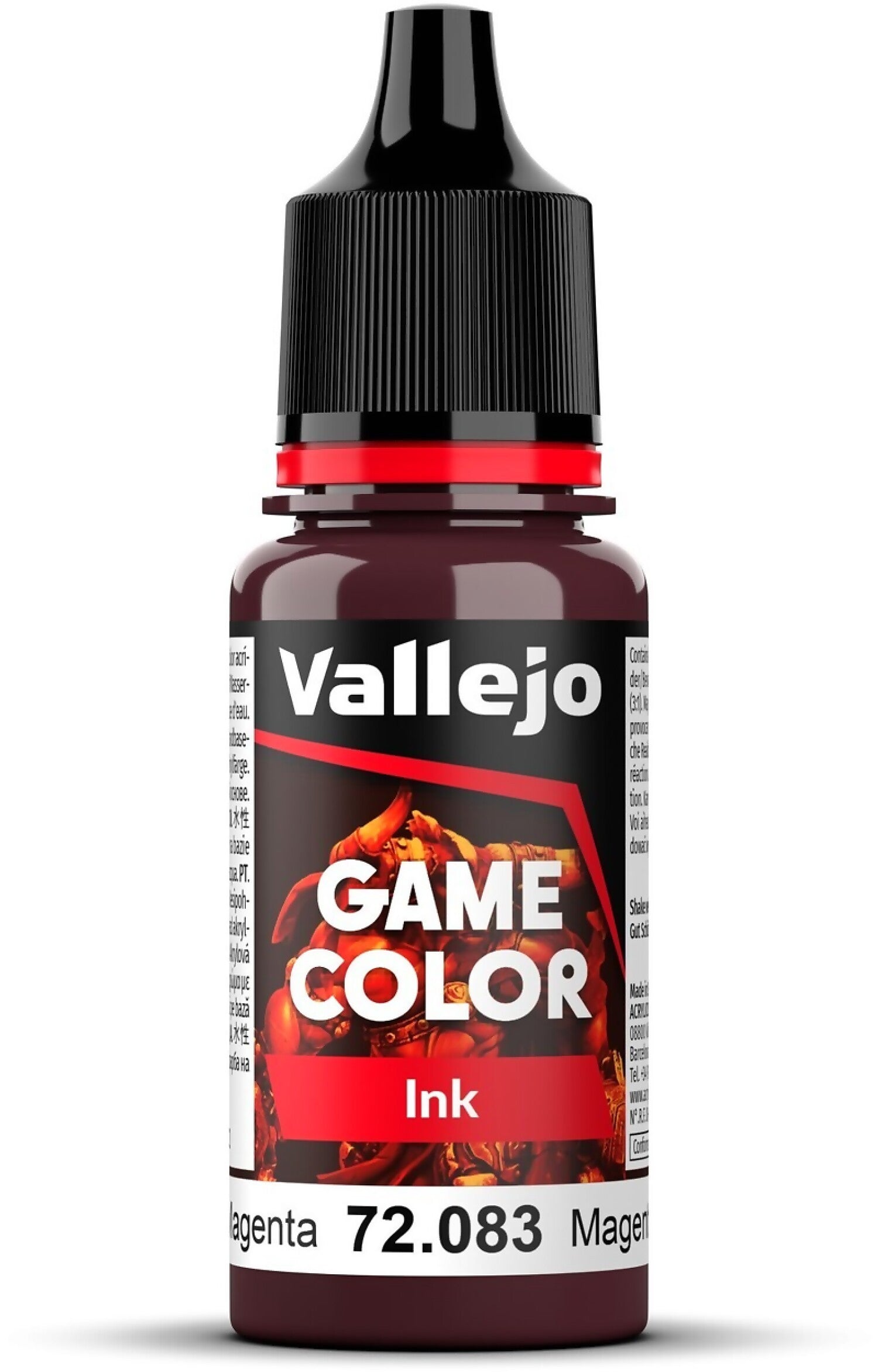 VALLEJO GAME COLOUR INK 72083 MAGENTA 18ML ACRYLIC PAINT - NEW FORMULATION
