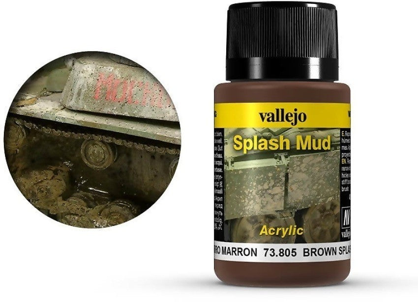 VALLEJO WEATHERING EFFECTS BROWN SPLASH MUD 40ML