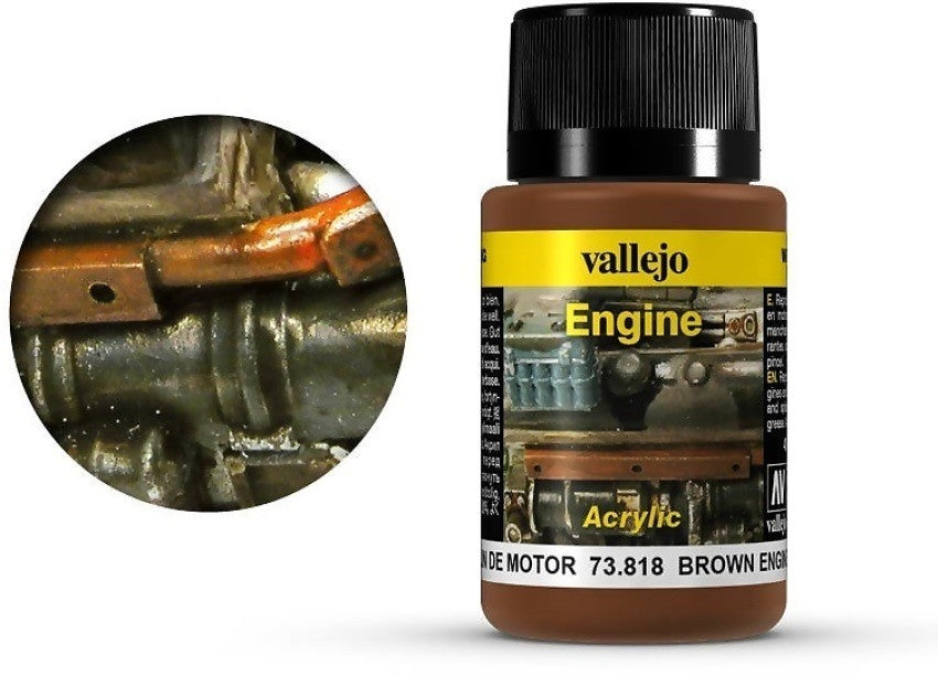 VALLEJO WEATHERING EFFECTS BROWN ENGINE SOOT 40ML - HMAV73818