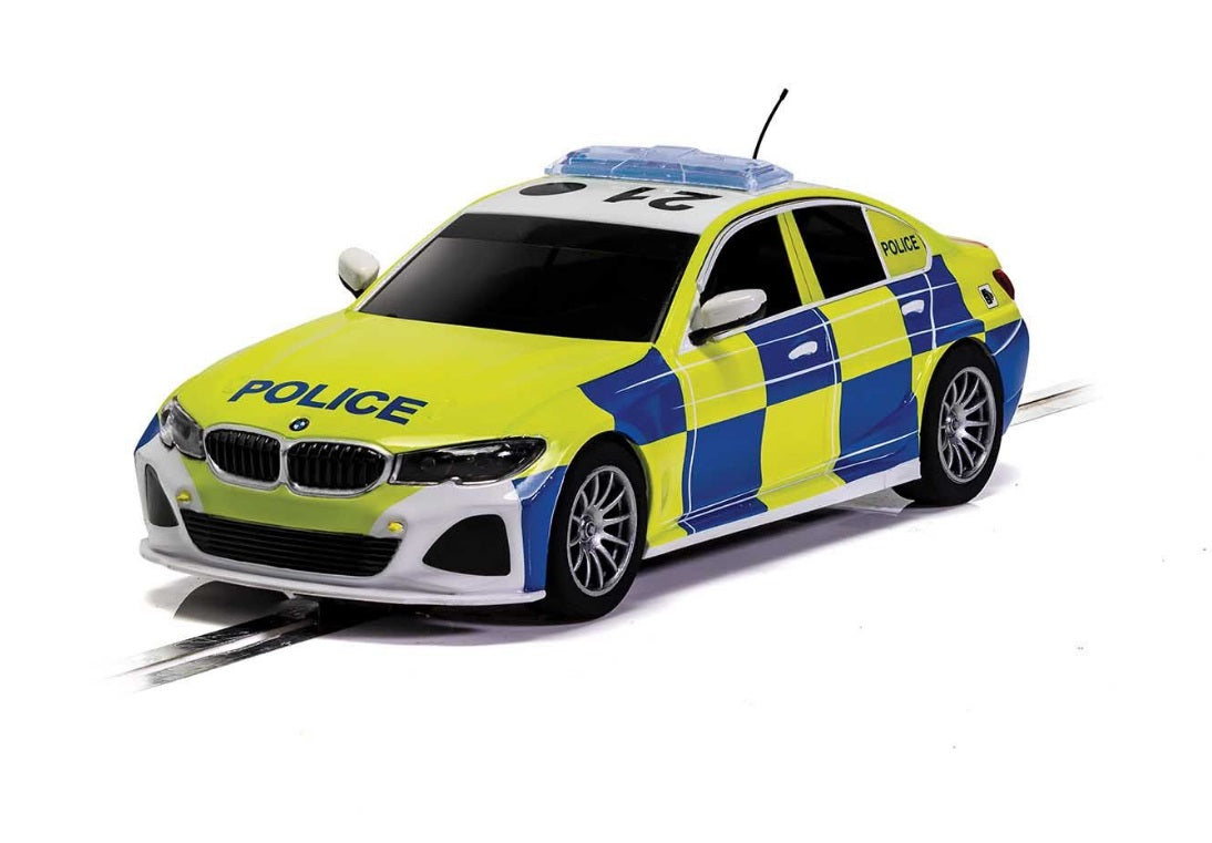 Scalextric -  C4165 BMW 330i M Sport Police Edition slot car also suits Carrera