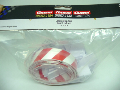 Carrera -  1:24 Track Accessories - Red and White Stripe Guard Rail 3mtrs
