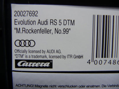 Carrera -  Evolution 1:32 - AUDI RS 5 DTM M.ROCKENFELLER NO.99 - Slot Car Also Suits Scalextric
