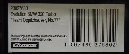 Carrera -  Evolution 1:32 - BMW 320 Turbo Team Oppitzhauser No77 - Slot Car Also Suits Scalextric