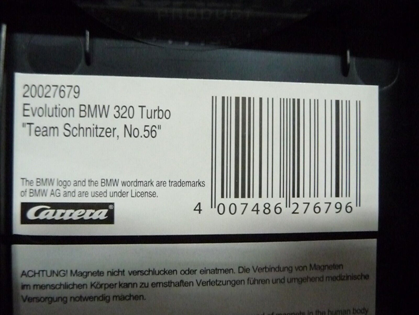 Carrera -  Evolution 1:32 - BMW 320 Turbo Team Schnitzer No. 56 - Slot Car Also Suits Scalextric