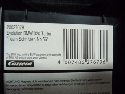 Carrera -  Evolution 1:32 - BMW 320 Turbo Team Schnitzer No. 56 - Slot Car Also Suits Scalextric