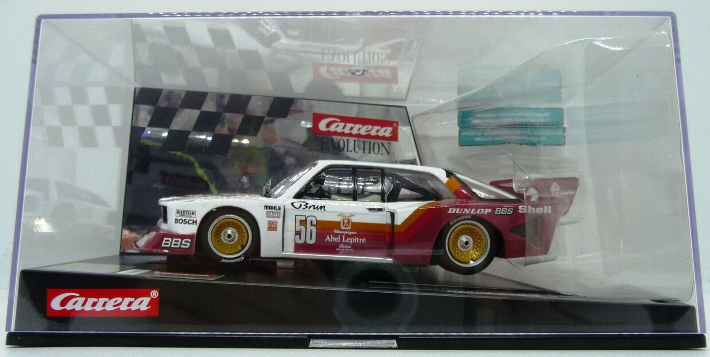 Carrera -  Evolution 1:32 - BMW 320 Turbo Team Schnitzer No56 Late 1980 - Slot Car Also Suits Scalextric