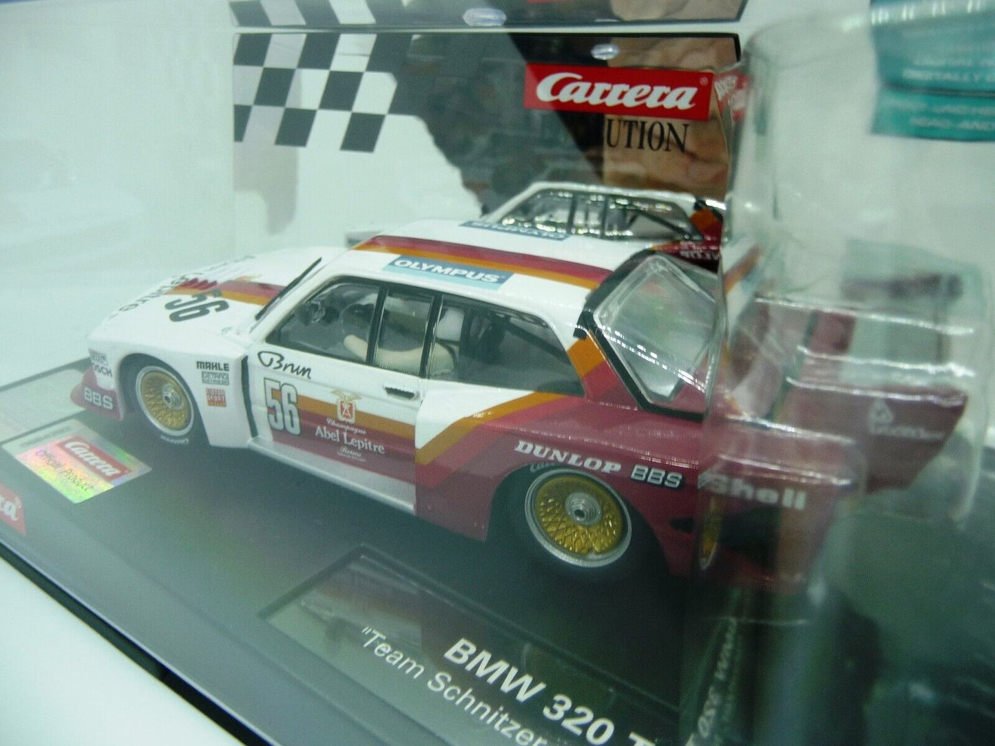 Carrera -  Evolution 1:32 - BMW 320 Turbo Team Schnitzer No56 Late 1980 - Slot Car Also Suits Scalextric
