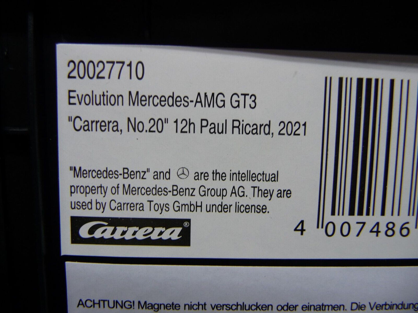 Carrera -  Evolution 1:32 - Mercedes AMG GT3 CARRERA No.20 12hr Paul Ricard - Slot Car Also Suits Scalextric