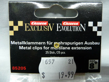 Carrera -  Evolution 1:32 - 85205 Metal Clips for Multilane Extension 25 pcs