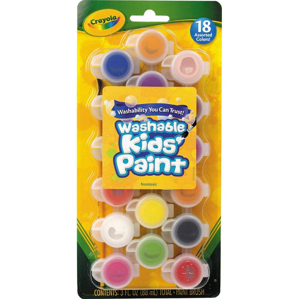 Crayola -  Kids Poster Paints 18 Pack With Brush