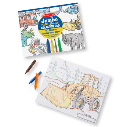 Melissa & Doug - Jumbo 50-page Kids' Coloring Pad - Space Sharks Sports And More