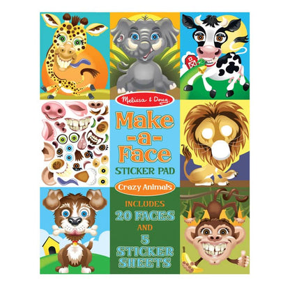 Melissa & Doug - Make-a-face Crazy Animals Sticker Pad