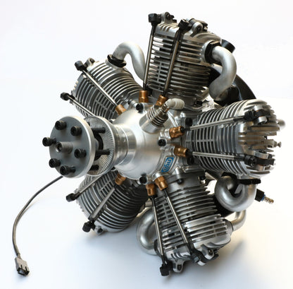 NGH - 150cc 4 Stroke 5 Cylinder Radial Gas Engine with Electronic Ignition including  exhaust collector ring