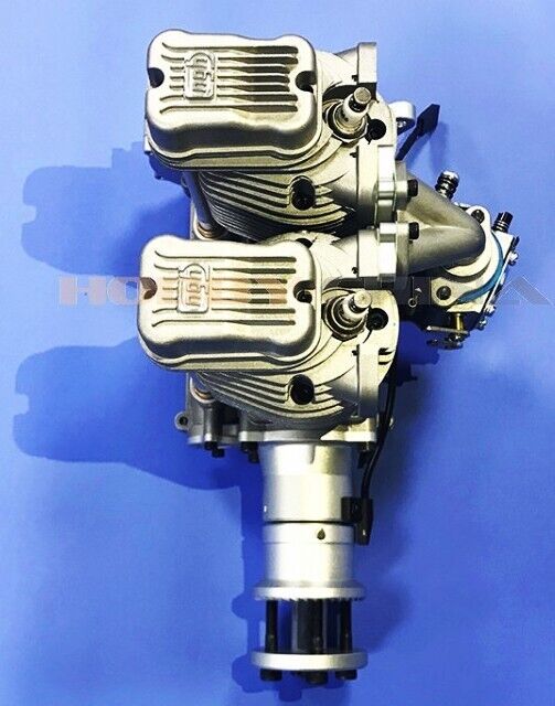 NGH GF60i2 INLINE TWIN CYLINDER 60CC 4-STROKE GAS ENGINE W/EXHAUST STAC
