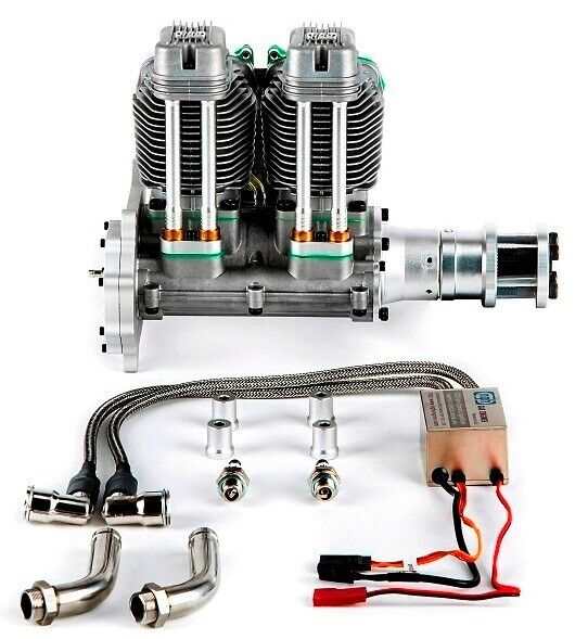 NGH GF60i2 INLINE TWIN CYLINDER 60CC 4-STROKE GAS ENGINE W/EXHAUST STAC