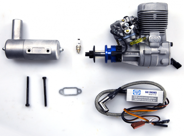 NGH GT17 17CC 2-STROKE GAS ENGINE W/MUFFLER