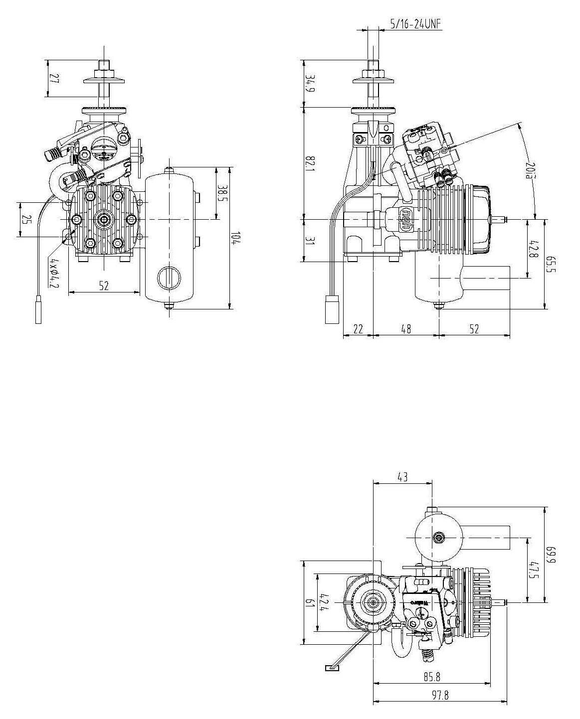 NGH GT17 17CC 2-STROKE GAS ENGINE W/MUFFLER