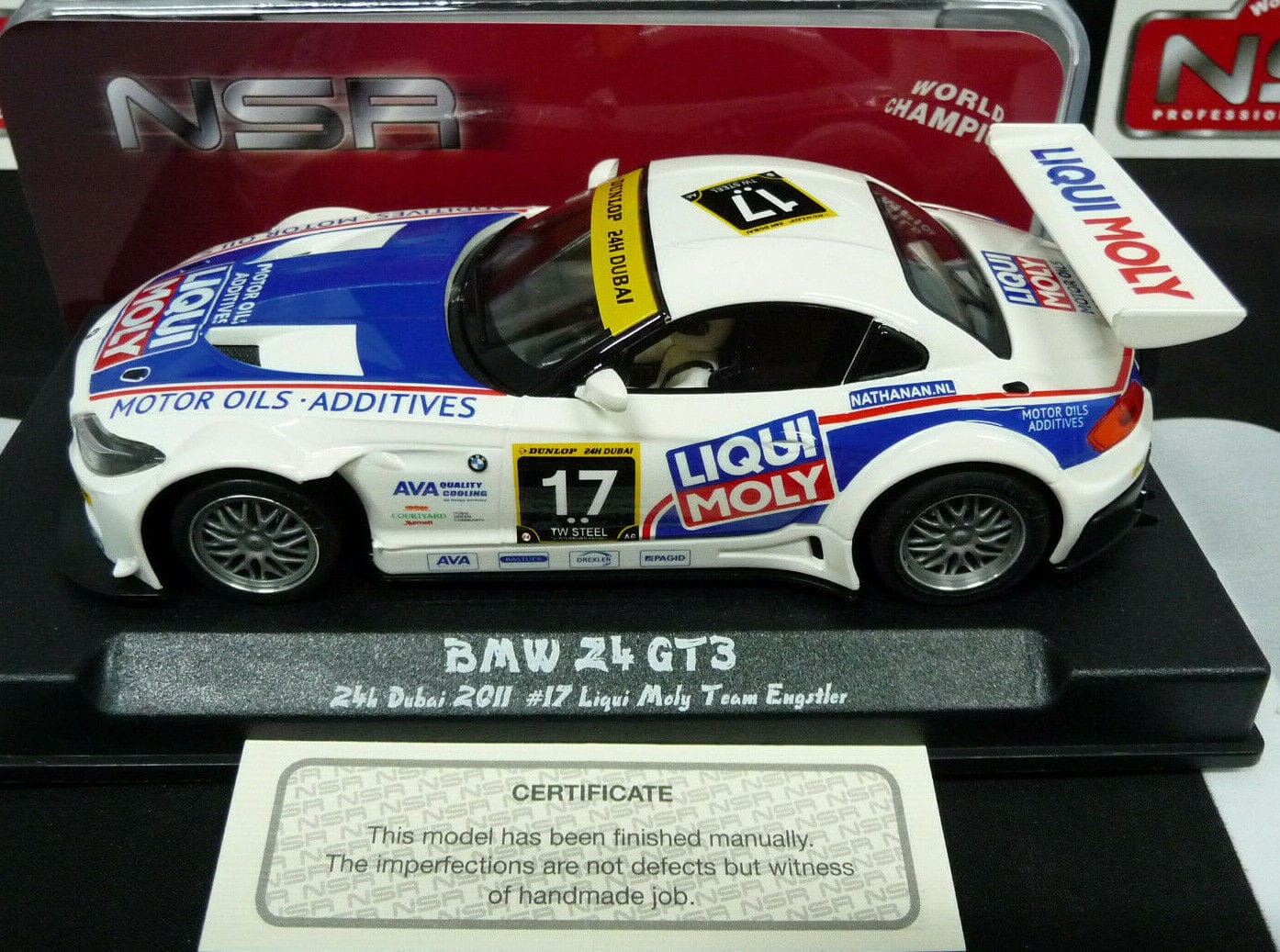 NSR -  1:32 0001AW BMW Z4 GT3 E89 Liqui Moly 24h Dubai 2011 slot car also suits  scalextric/carrera
