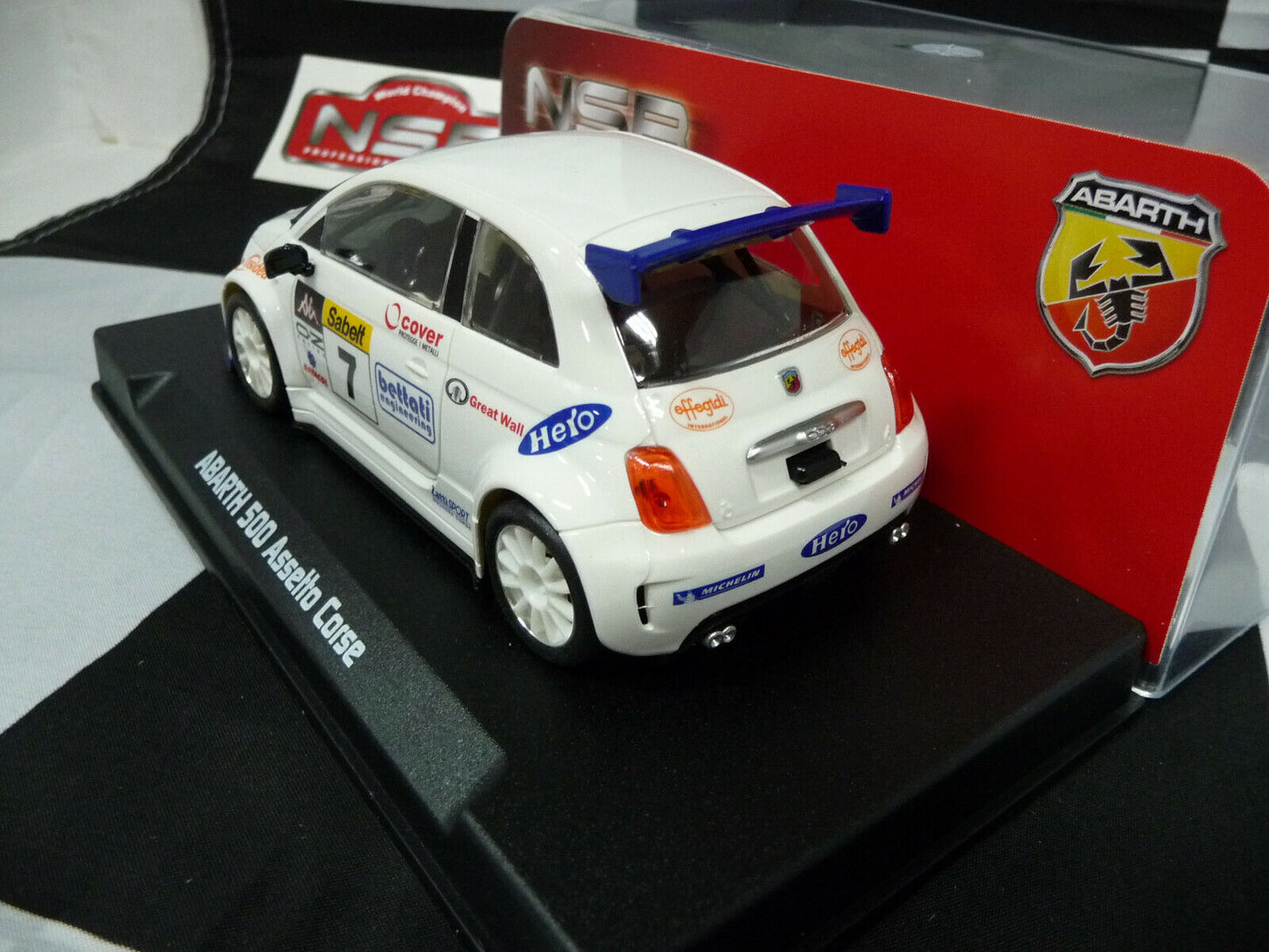 NSR -  1:32 0040SW Abarth 500 Assetto Corse Selenia No7 slot car also suits  scalextric/carrera