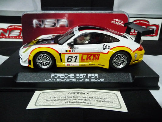 NSR 1:32 0055AW Porsche 997 GT3 LKM S/stone 2009 No.61 slot car also suits  scalextric/carrera