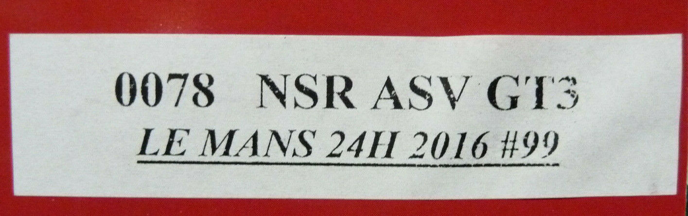 NSR -  1:32 0078AW ASV GT3 Le Mans 24H 2016 No.99 slot car also suits  scalextric/carrera
