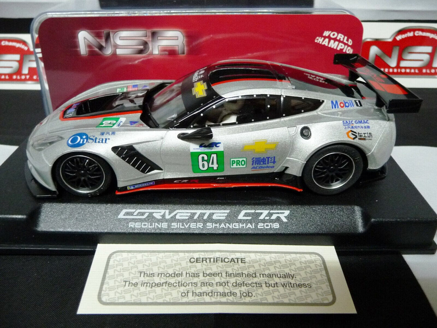 NSR -  1:32 0096AW Corvette C7R Redline Shanghai 2018 No.64 slot car also suits  scalextric/carrera
