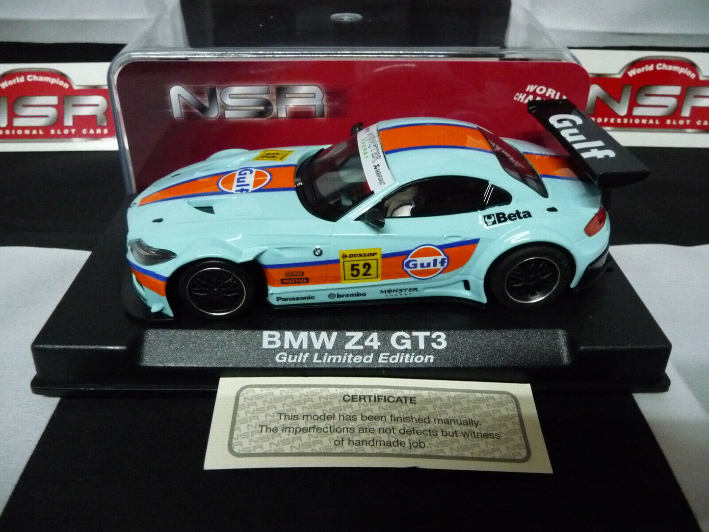 NSR -  1:32 0103AW BMW Z4 GT3 Gulf Edition No.52 slot car also suits  scalextric/carrera