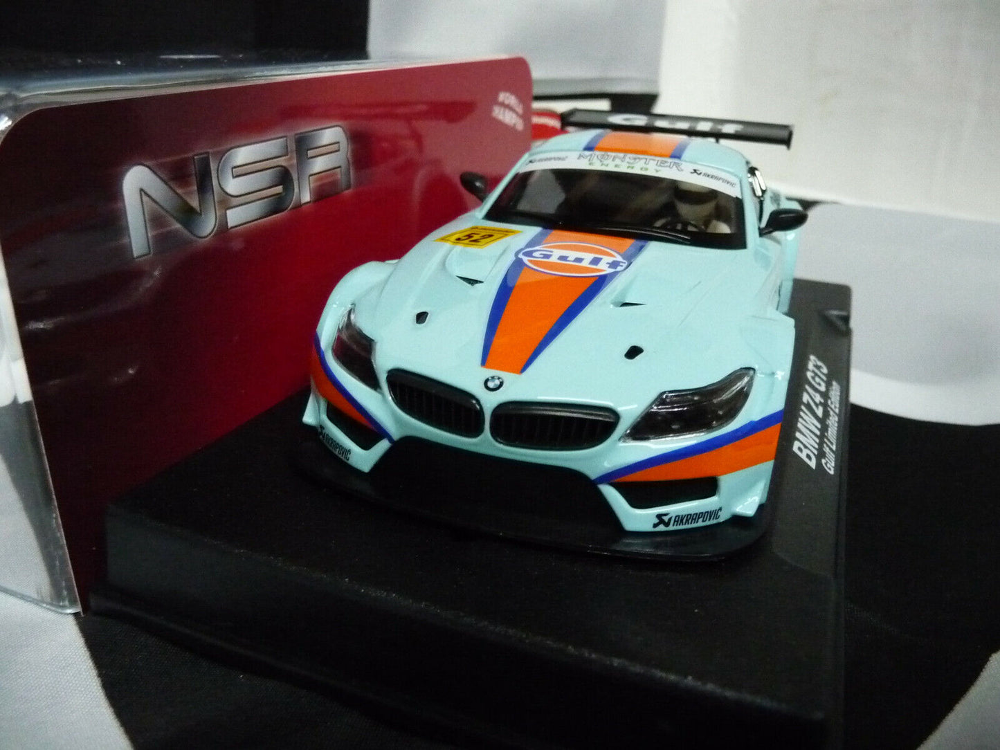 NSR -  1:32 0103AW BMW Z4 GT3 Gulf Edition No.52 slot car also suits  scalextric/carrera